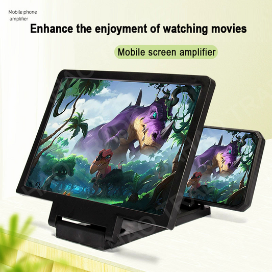 8-inch 3D Mobile Phone Screen Magnifier – HD Movie & Game Amplifier with Folding Stand